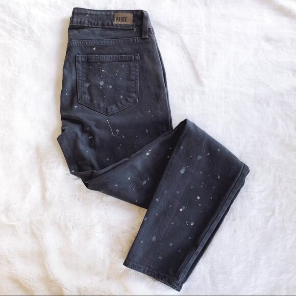 PAIGE Gray Verdugo Ankle Jeans with Splatter Design - Picture 2 of 11